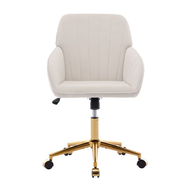 Ergonomic Swivel Office Chair, Adjustable And Comfortable - Beige