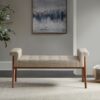 Accent Bench With Button Tufted Seat - Tan - Image 2