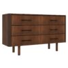 Logan - Mid-Century Modern Dresser With 6 Drawers - Brown - Image 11