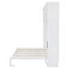 Queen Size Murphy Wall Bed With Top Cabinets & Wine Rack - White - Image 13