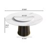 59.05" Modern Artificial Stone Round Panel Metal Iron Base Dining Table, Can Accommodate 8 People Artificial Stone Turntable (Not Including Chairs) - White / Black - Image 9