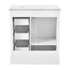 Bathroom Vanity Cabinet With Ceramic Basin, 3 Drawers And Adjustable Shelves - White - Image 16