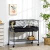 Pawhut - Two-Story Small Animal Cage Removable From Stand, Guinea Pig Cage, Hedgehog Cage, Chinchilla Cage, Ferret, With Shelf & Wheels, Pet Habitat - Black - Image 9