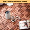 Acacia Wood Interlocking Deck Tiles Checker Pattern, 10 Piece Square Acacia Hardwood Outdoor Flooring For Patio, Bancony, Pool Side - Brown - Image 5