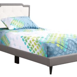 Deb - Twin Bed - Light Gray / White