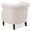 Celestialis - Upholstered Fabric Club Chair With Tub Design And Rolled Recessed Armrests - Beige - Image 6