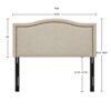 King Size Upholstered Panel Headboard With Copper Nailheads And Adjustable Metal Legs - Natural - Image 2