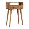 Mini Curved Console Table - Oak - Image 2