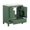 Bathroom Vanity With Single Sink, Combination Under Counter Sink, Bathroom Storage Cabinet With 2 Doors And A Drawer, Soft Closure, Multifunctional Storage - Green - Image 11