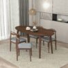 Ada - Mid-Century Modern Style Oval Dining Table - Brown - Image 6