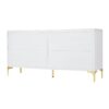 Creative Carved 4 Door Sideboard With Handleless Press To Open Design - White - Image 16