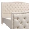 Fontana - King Wingback Upholstered Platform Bed Frame - Sky Neutral Beige - Image 6