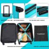 3 Piece Luggage Sets Lightweight Suitcase With Two Hooks, Spinner Wheels, Tsa Lock, (20/24/28) - Turquoise - Image 13