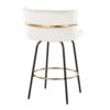 Cinch - Contemporary Fixed Height Counter Stool With Swivel With Round Footrest (Set of 2) - Black / Cream - Image 4