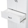 Modern Bathroom Storage Cabinet With 2 Laundry Baskets, 1 Drawer, Adjustable Shelf - White - Image 20