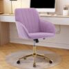 Ergonomic Swivel Office Chair With Backrest, Adjustable And Comfortable For Long Sitting - Lilac - Image 2