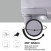 24" Luggage Lightweight Suitcase Tsa Lock USB Port Luggage Wheel Lock Artificial Leather Top Handle Spinner Wheels - Silver - Image 5