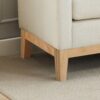 Elegant Upholstered Bench Daybed Ottoman With Nature Wood Legs & Bolster Pillows - Ivory Boucle - Image 8