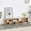 2 Piece Cube TV Stand And L Shaped Entertainment Center With Open Storage And 2 Shelves - Burly Wood - Image 2