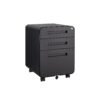 3 Drawer Mobile File Cabinet Under Desk Office, Simple Style Versatile Storage Cabinet For Legal / Letter / A4 Files, 5 Wheel Design Anti-Tilting Cold Rolled Steel Waterproof Moisture-Proof - Black - Image 16