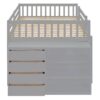 Full Over Full Bunk Bed With 4 Drawers And 3 Shelves - Gray - Image 6