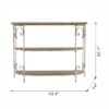 3 Tiered Wooden Shelving Unit With Ornate Iron Frame - Multicolor - Image 8