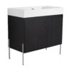 Minimalist 36" Freestanding Bathroom Vanity With Resin Sink And Storage Cabinet - Dark Oak - Image 13