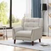 Luminaesque - Fabric Upholstered Armchair With Tufted Back - Beige - Image 2