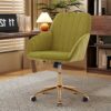 Adjustable Office Chair, Ergonomic Swivel, Comfortable Backrest Seat For Long Sitting - Pale Green - Image 4