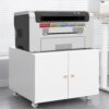 Office Furniture Copier Cabinet 2 Door Steel Copier Stand Mobile Pedestal File Printer Stand - White - Image 3