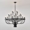 24 Light Chandelier Industrial Iron Candle Chandelier Modern Suspended Farmhouse Chandeliers Pendant Light Fixtures For Dining Room Bedroom Living Room Kitchen Island Foyer E12 Bulb (No Include) - Black - Image 14