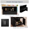 Versatile Outdoor Cabinet With Folding & Expandable Work Surfaces, Ample Storage Space, And Lockable Wheels - Matte Black - Image 3