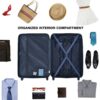 3 Piece Luggage Sets Lightweight Suitcase With Two Hooks, Spinner Wheels, Tsa Lock, (20/24/28) Navy - Image 23
