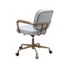 Siecross - Vintage Top Grain Leather Office Chair - Antique White / Gray - Image 8