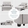3 In 1 Pull Out Sofa Sleeper With Wing Table And USB Charge - Gray - Image 5
