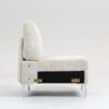 Modular Sectional Sofa Armless Seat Module, Corduroy Sectional Couch, Single Couch Modular Armless Accent Chair With Back Cushion - Beige - Image 4