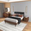 Logan - Mid-Century Modern Nightsd Bed Side Tables With 2 Drawers - Brown - Image 10