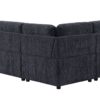 Nyhan - Upholstered Corner Sectional With Pull Out Loveseat And Storaged Chaise - Dark Gray - Image 5