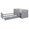 Twin Loft And Platform Bed With 7 Drawers And Full Guardrails, Modern L Shaped Space Saving - Gray - Image 9
