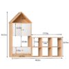 Versatile Children's Bookshelf With House Shaped Design Multifunctional Storage - Burly Wood - Image 3