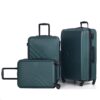3 Piece Luggage Sets Lightweight Suitcase With Two Hooks, Spinner Wheels, Tsa Lock, (20/24/28) - Dark Green - Image 15