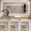 Bathroom Mirror With LED Lights Front And Backlit, Anti-Fog Lighted Vanity Mirrors For Wall Mounted And 5 Level Dimmable, Horizontal / Vertical - Clear - Image 7