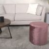 Shimon - Cylinder Pouf Ottoman Floor Cushion - Blush Pink - Image 2