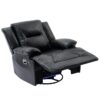 360° Swivel And Rocking Home Theater Recliner Manual Recliner Chair With A Led Light Strip For Living Room - Black - Image 14
