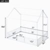 Full Size Metal House Bed With Fence And Door - White - Image 3