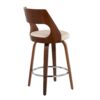 Cecina - Mid-Century Modern Counter Stool With Swivel (Set of 2) - Walnut / Cream - Image 4
