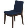 Laura - Linen Dining Chair (Set of 2) - Dark Blue / Dark Brown - Image 10