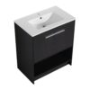 Modern Freestanding 30" Bathroom Vanity With Ceramic Sink, Soft Closing Doors Cabinet - Dark Oak - Image 12