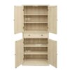 4 Door Storage Cabinet With 1 Drawer And 4 Adjustable Inner Shelves - Natural - Image 5