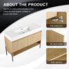 Modern Bathroom Vanity Combo With Single Resin Sink And Storage Cabinet, Multilayer Solid Wood - Oak - Image 6